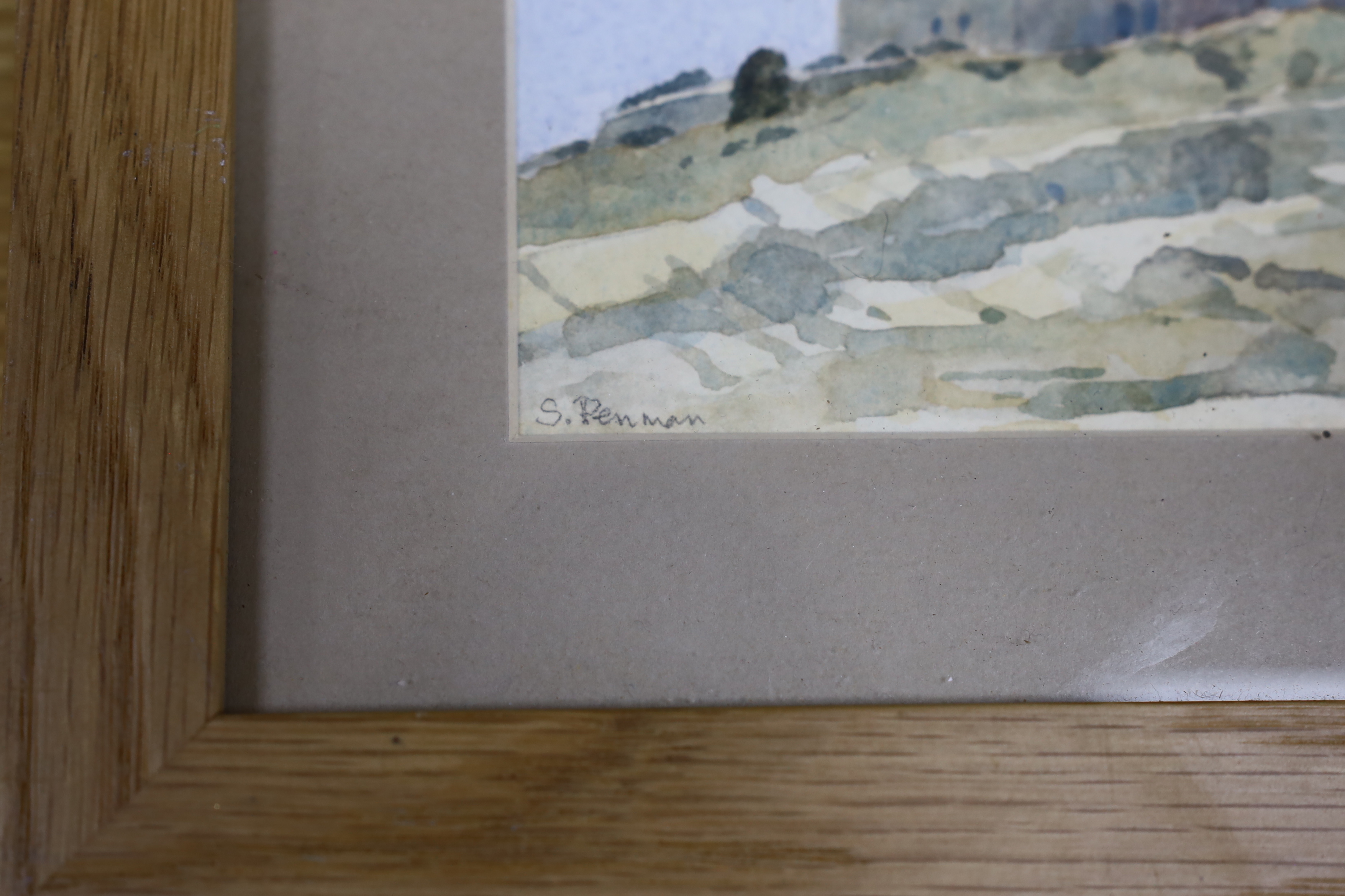 Serena Penman (contemporary), watercolour, 'Greek Church', signed, 9 x 18cm